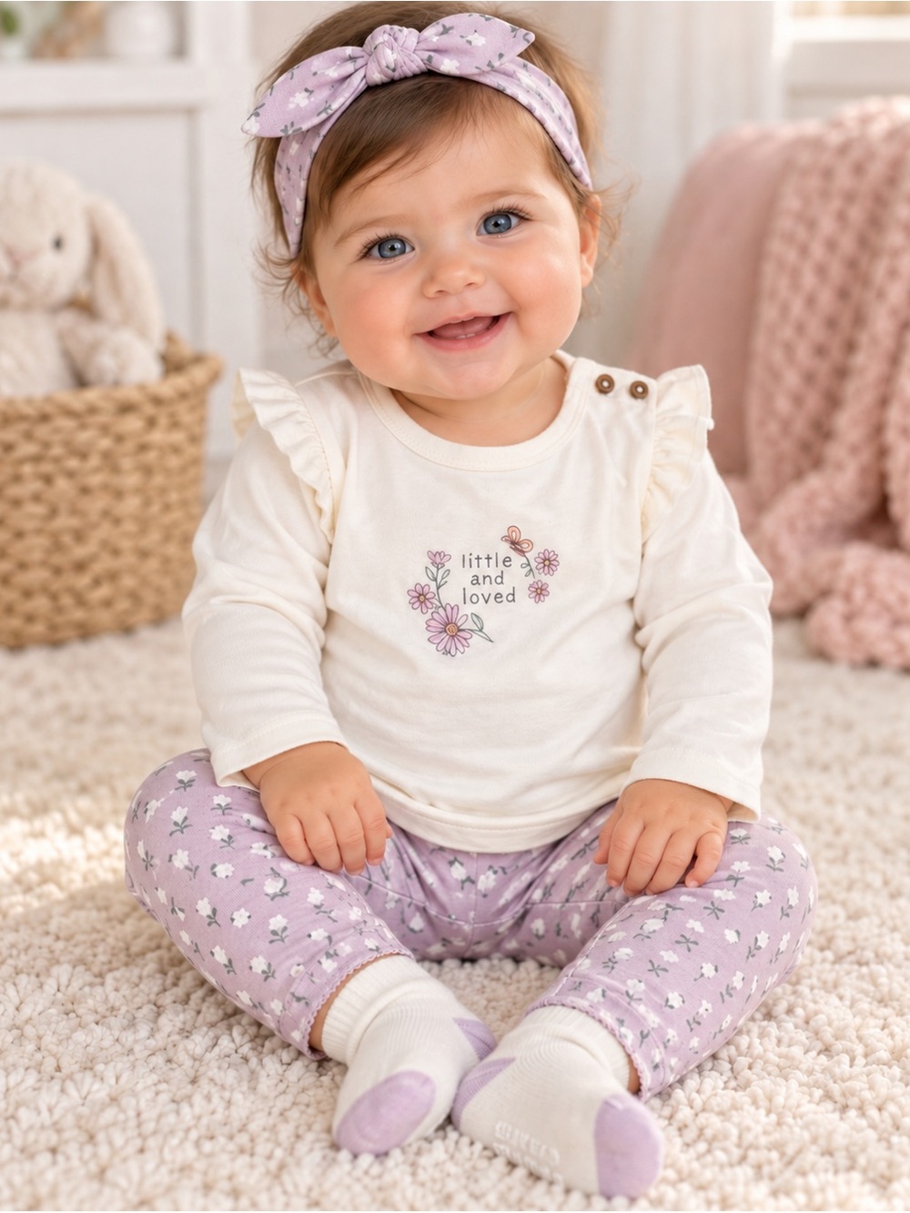 CARTER’S 4 PIECE “Little and Loved” SET Purple GIRLS 12 Months 💕